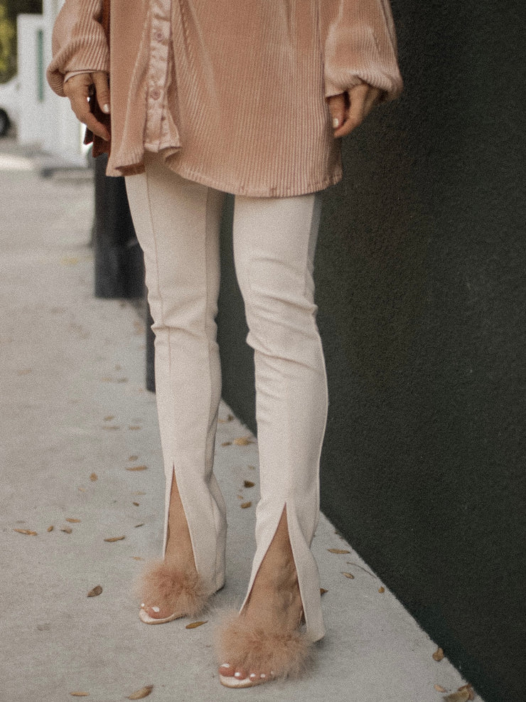 Emberly Nude Feather Heels