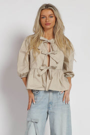 Bow Detailed Poplin Blouse