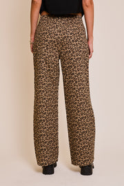 Wide Leg Leopard Print Pant