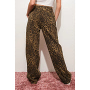 Extra Relaxed Leopard Print Denim Pants