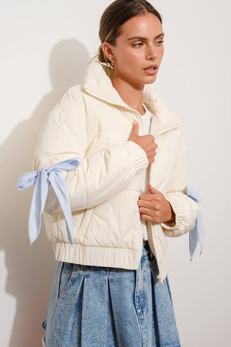 Bow Puffer Jacket