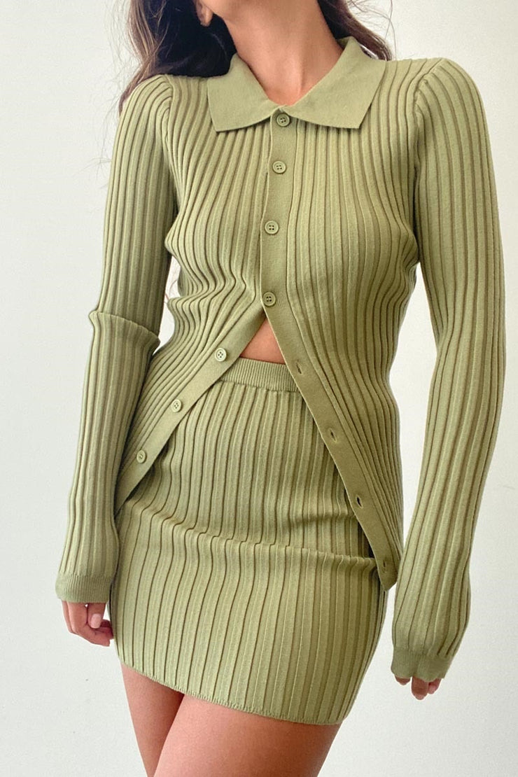 Olive You So Much Ribbed Set