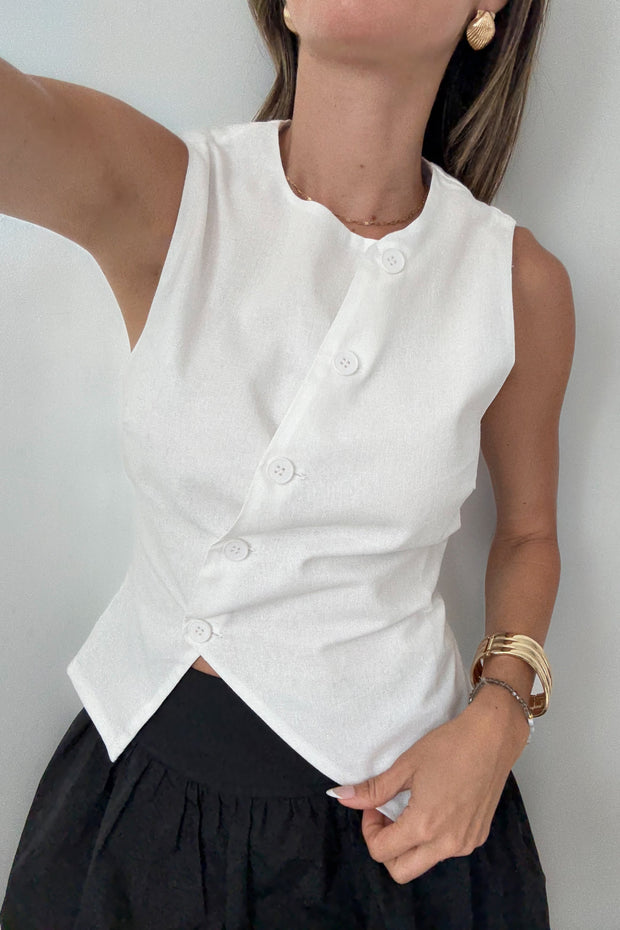 Chloe Sleeveless Cotton Vest