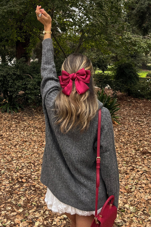 Burgundy Satin Bow