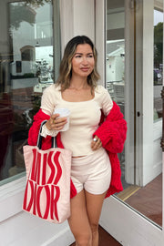 Chunky Red Cardigan Sweater