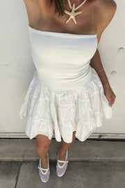 Drop-Waist Tiered Tube Dress