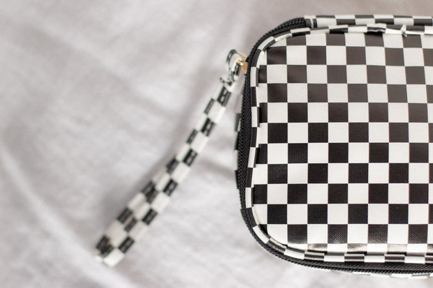 Checkered Mini Accessory Bag