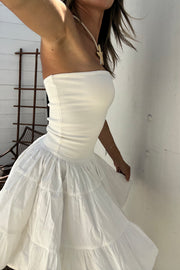 Drop-Waist Tiered Tube Dress