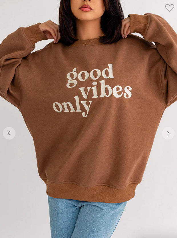 Good Vibes Only Oversized Sweater