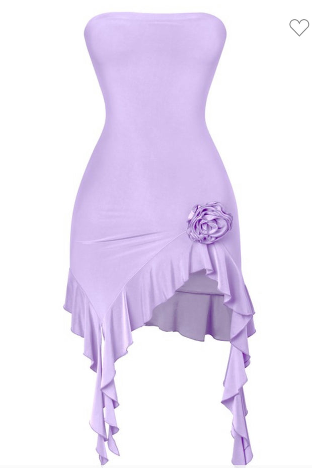 Lilac Streamer Rosette Dress