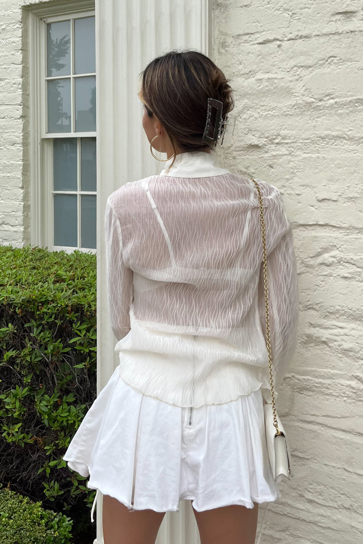 Her Court Pleated Chiffon Blouse