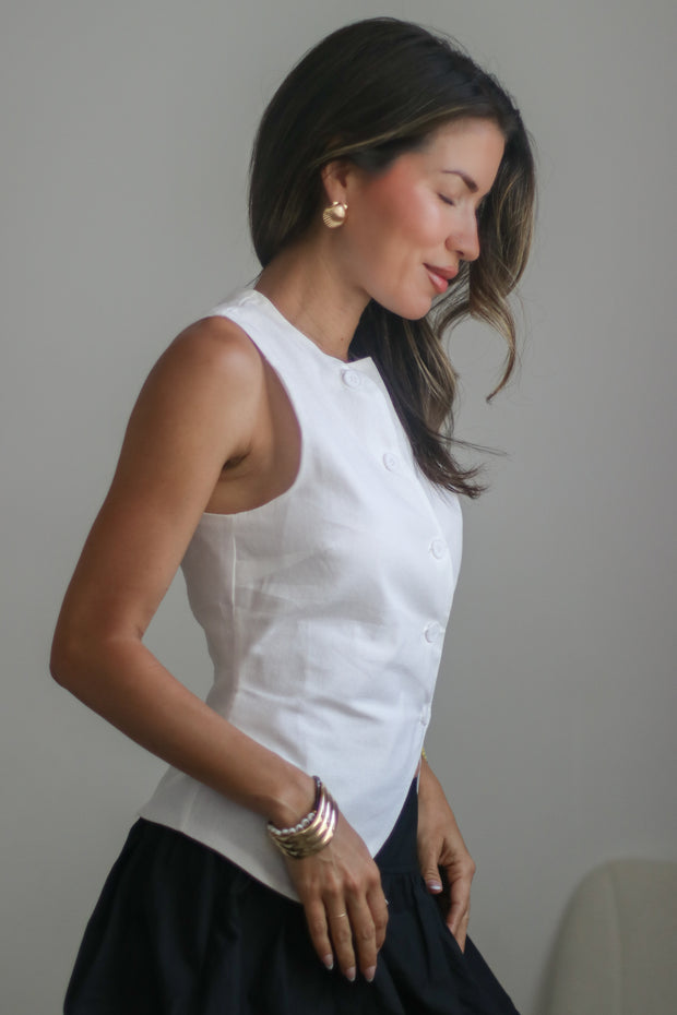 Chloe Sleeveless Cotton Vest