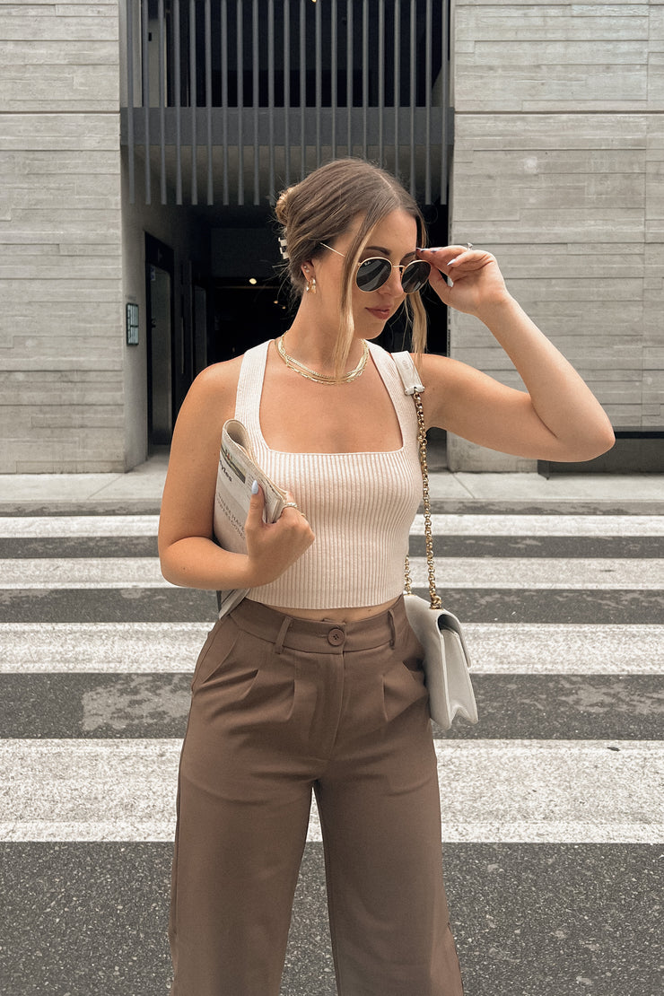 Sandy Beach Criss Cross Knit Top