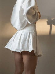 Cotton Pleated Skirt