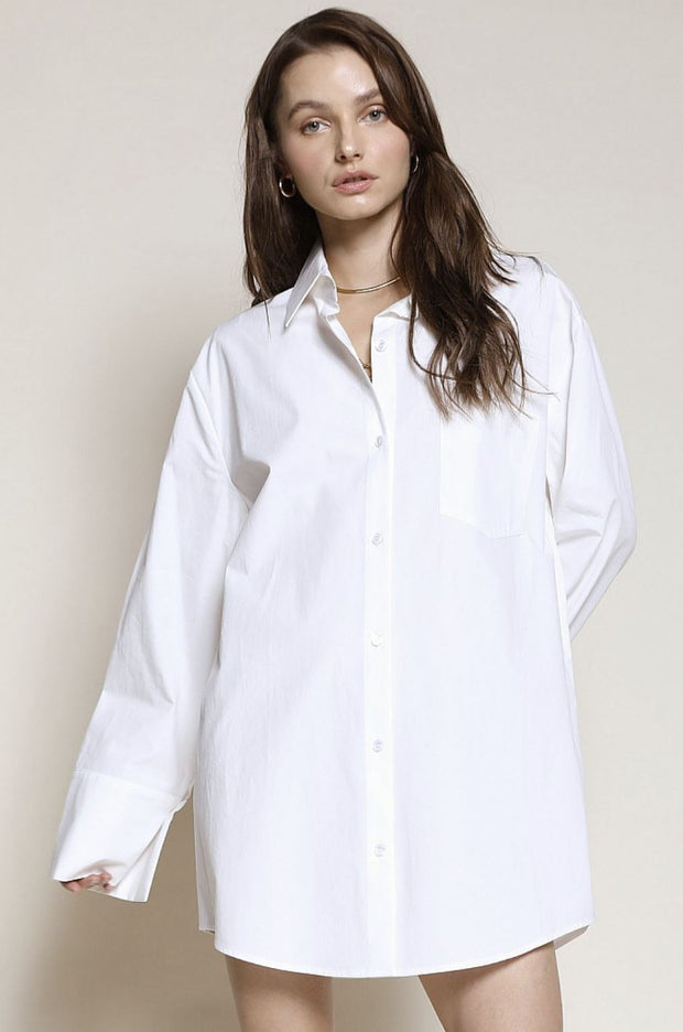 Its Giving Chic Oversized Button Up Shirt Dress